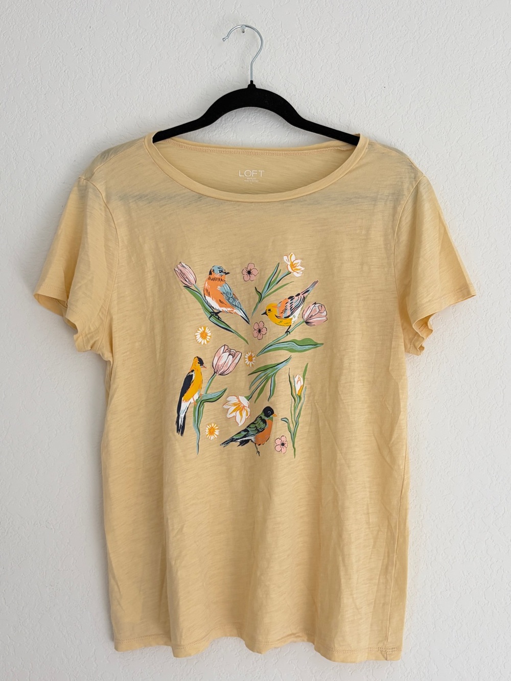 BUTTER YELLOW BIRD TEE LOFT SONGBIRD GRAPHIC COTTAGECORE GARDEN SHIRT SPRIN